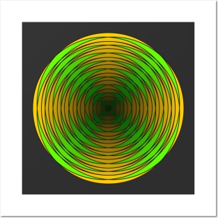 Fuzzy Circular Logic Yellow 7 Posters and Art